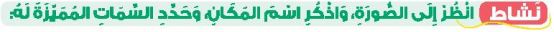 نشاط انظر إلى الصورة، واذكر اسم المكان، وحدد السمات المميزة له